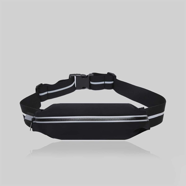 

Zipper Front Buckle Decor Fanny Pack, Black