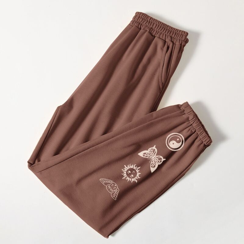 

Yin And Yang Graphic Sweatpants, Rust brown