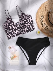 Bikini con estampado de leopardo para verano y playa - Multicolor - Ver 3