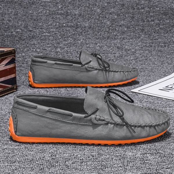 

Men Lace-up Decor Loafers, Dark grey
