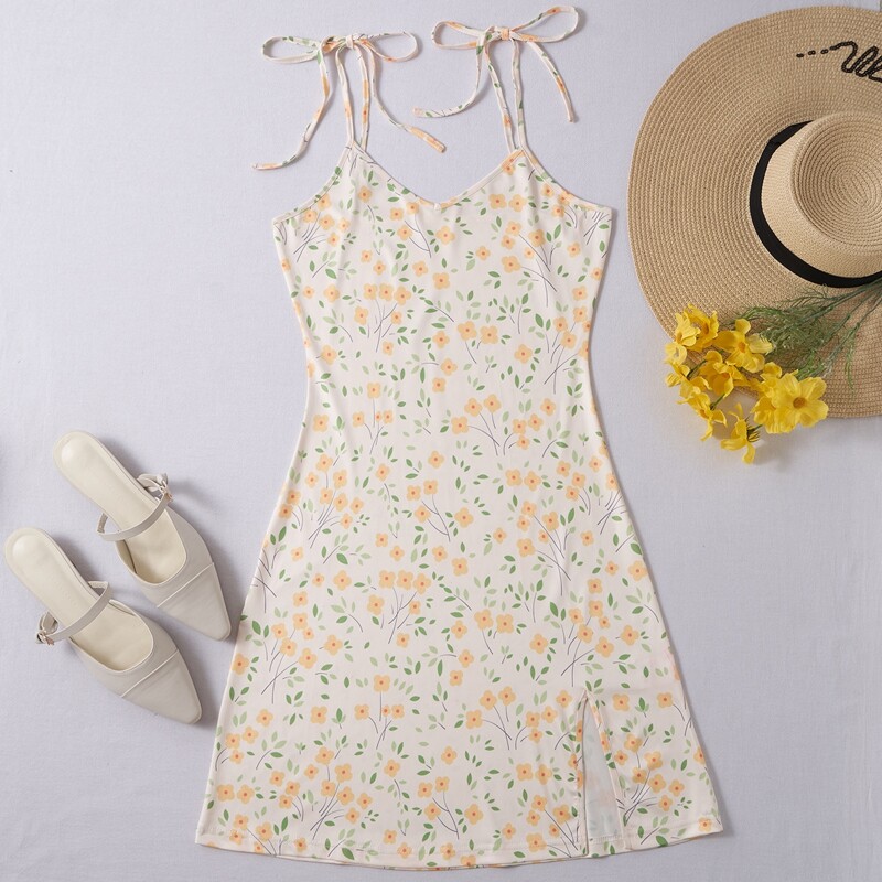 

Ditsy Floral Tie Shoulder Dress, Multicolor