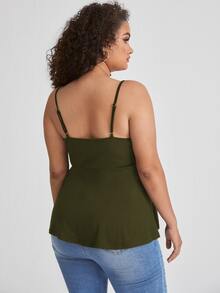 SHEIN SXY Top de tirantes con tiras cruzadas delanteras - Verde militar - Ver 2