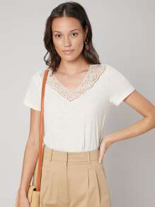 SHEIN Body estilo camiseta regular - Beis - Ver 6