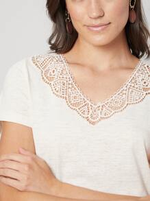 SHEIN Body estilo camiseta regular - Beis - Ver 7