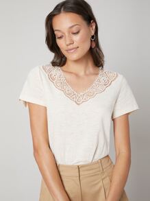 SHEIN Body estilo camiseta regular - Beis - Ver 8