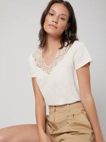 SHEIN Body estilo camiseta regular - Beis - Ver 9