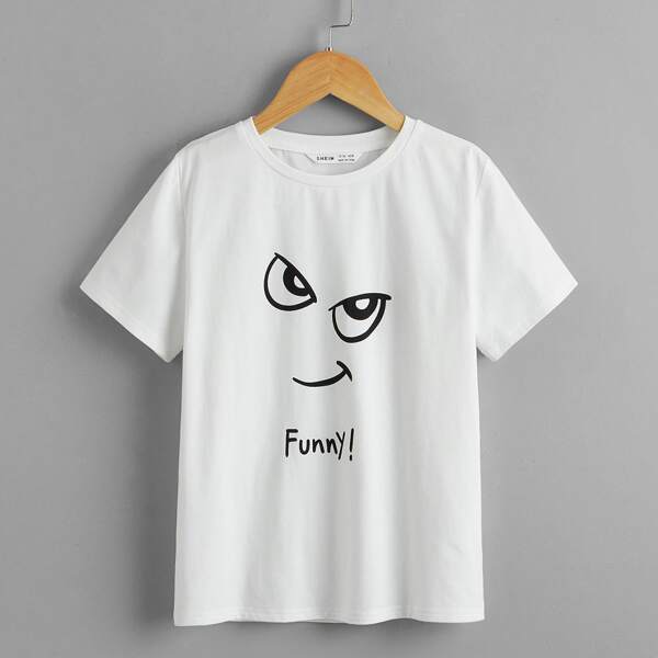 

Boys Letter & Cartoon Graphic Tee, White