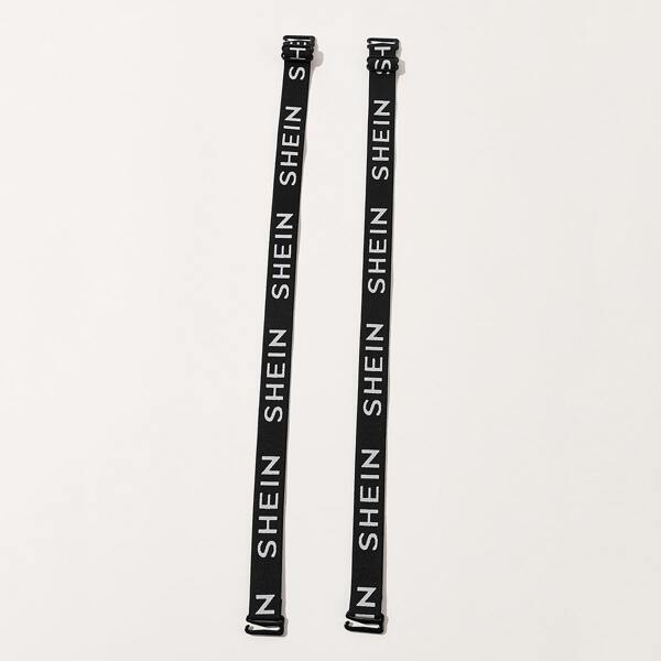 

Letter Graphic Bra Strap, Black