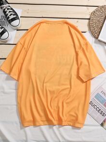 Manfinity Men Figure & Letter Graphic Tee - Yellow - View 2