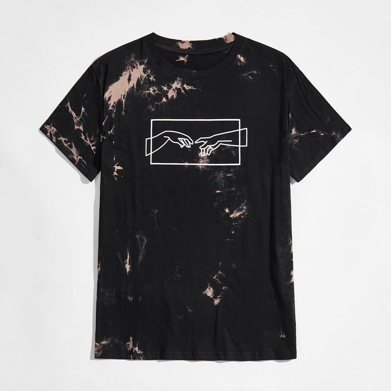 

Guys Hand Graphic Tie Dye Tee, Multicolor