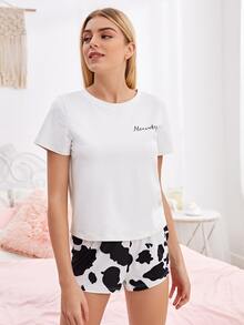 Sets Pijama Animal Dulce - Blanco y Negro - Ver 3