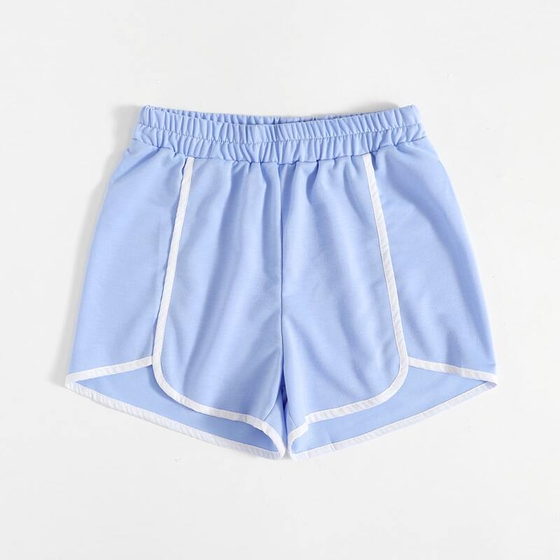 

Contrast Binding Shorts, Baby blue