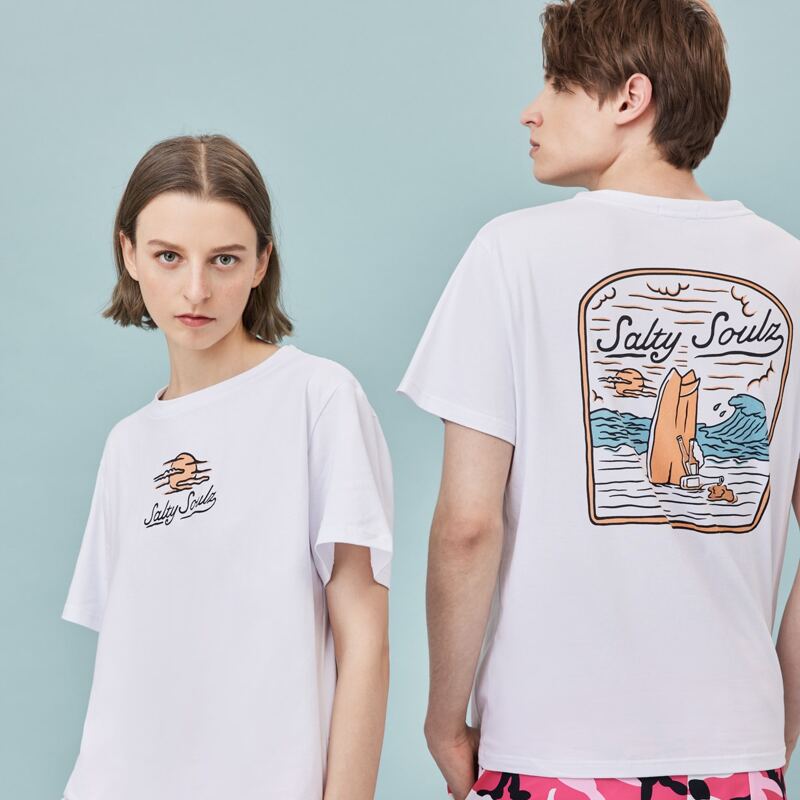 

Unisex 1pc Letter Graphic Tee, White