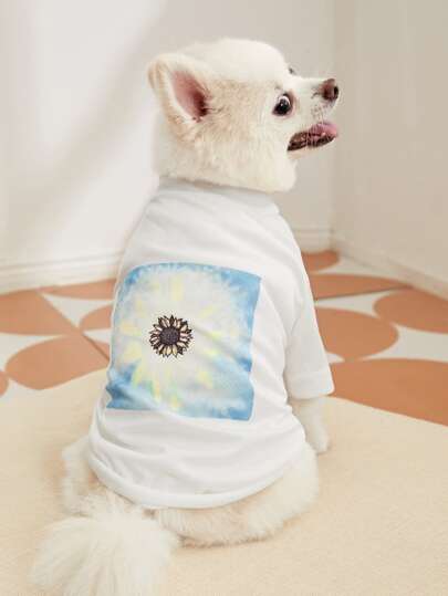 PETSIN Camiseta para mascota con patrón de tie dye