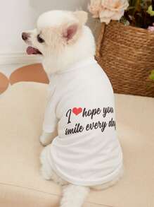 PETSIN Slogan Graphic Pet Tee - White - View 1