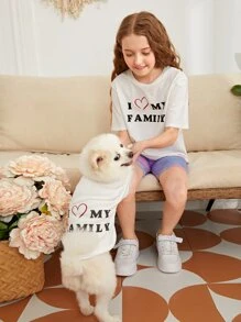 PETSIN Slogan Graphic Pet Tee - White - View 3