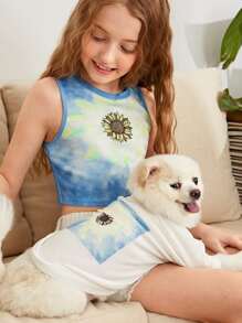 PETSIN 紮染圖案寵物T恤 - 白色 - 查看 3