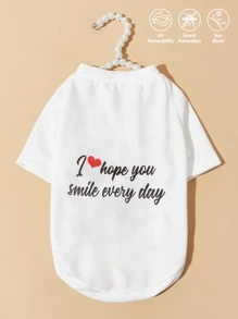 PETSIN Slogan Graphic Pet Tee - White - View 2