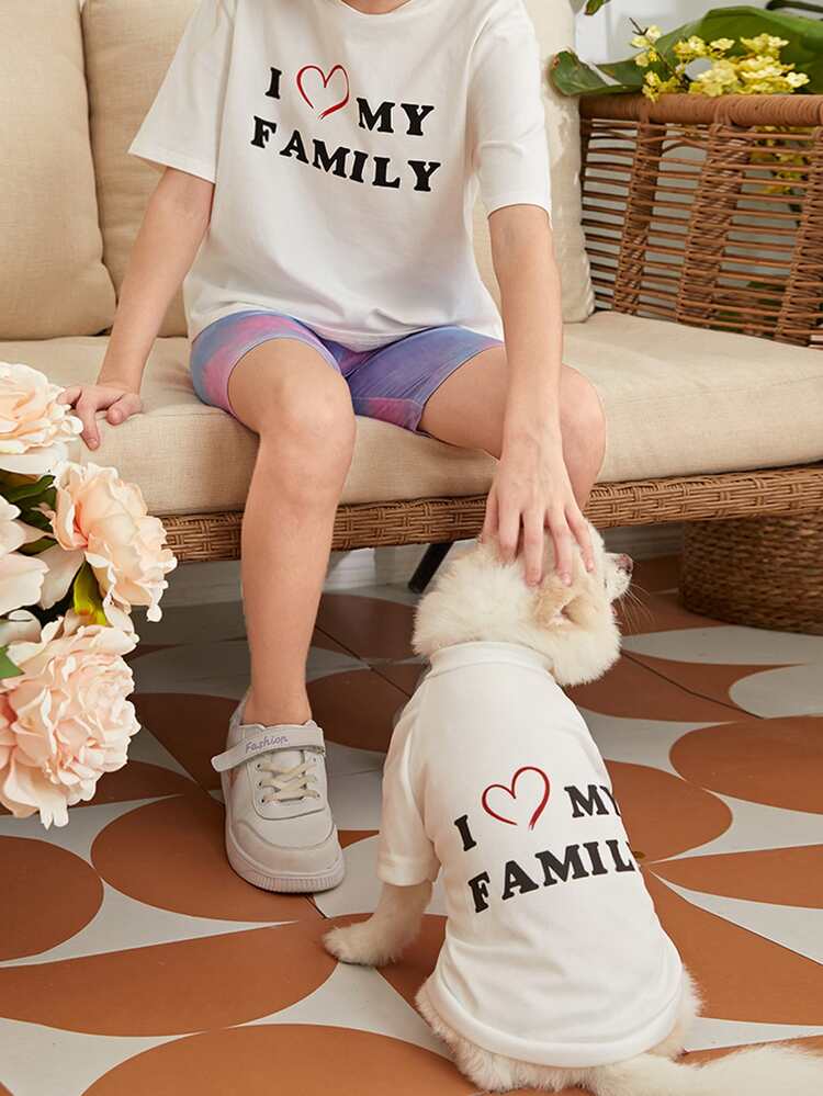 PETSIN Slogan Graphic Pet Tee - White - View 4