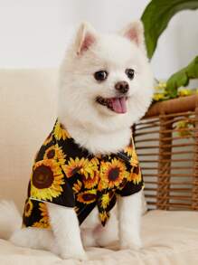 PETSIN Sunflower Print Pet Shirt - Multicolor - View 1