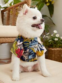 PETSIN Leaf Print Pet Shirt - Multicolor - View 1