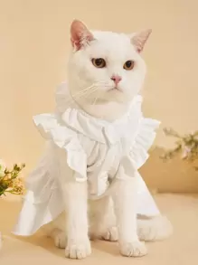 1 Pieza Falda De Encaje Blanca Para Mascotas Adecuado Para Gatos Y Perros