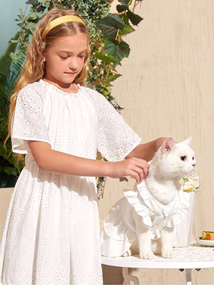 PETSIN Plain Pet Dress - White - View 3