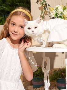 1 Pieza Falda De Encaje Blanca Para Mascotas Adecuado Para Gatos Y Perros