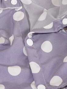Polka Dot Pattern Pet Dress - Purple - View 6