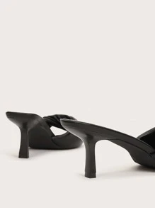 MOTF PREMIUM PU LEATHER TWIST MULES - Black - View 2