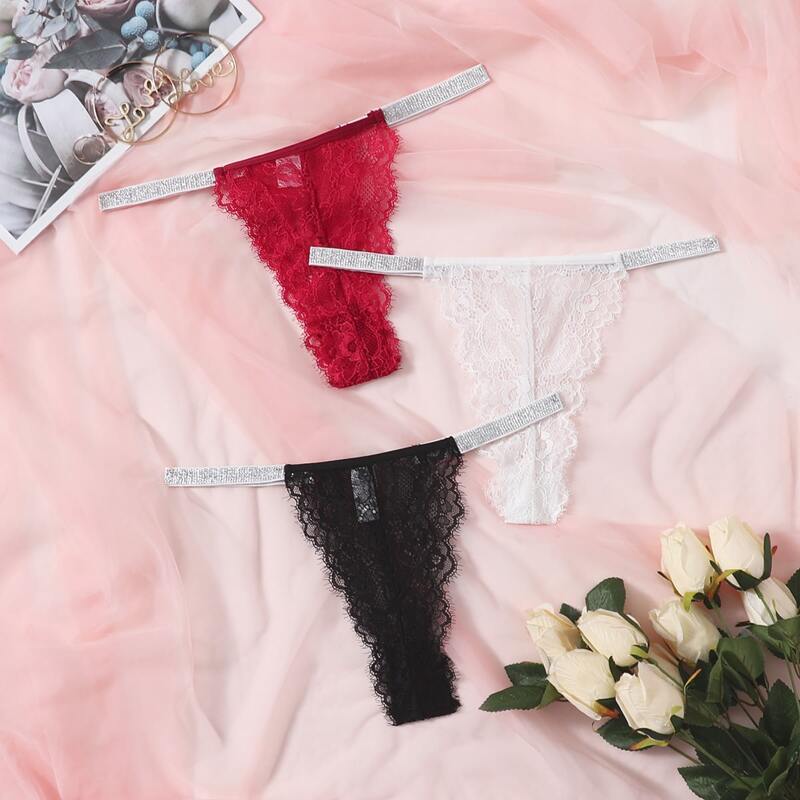

3pack Floral Lace Scallop Trim Panty Set, Multicolor