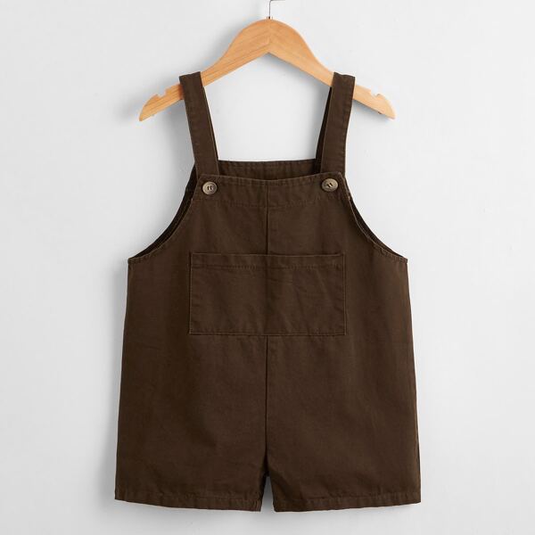 

Toddler Boys Solid Pinafore Romper, Chocolate brown