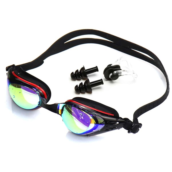 

UV Protection Swimming Goggles With Nose Clip & Earplugs, Multicolor