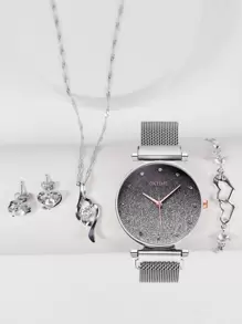 Conjuntos de Relojes Estrás Más - Plateado - Ver 1