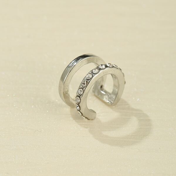 

Rhinestone Decor Ear Cuff, Silver