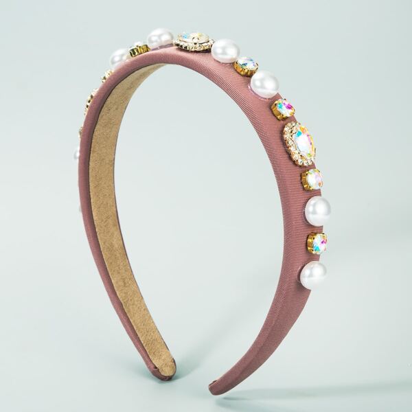 

Faux Pearl Decor Headband, Burgundy