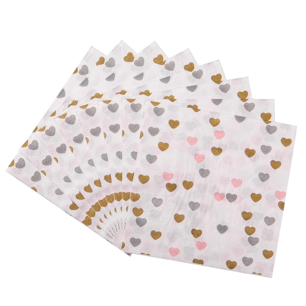 

20pcs Heart Print Disposable Napkin, Multicolor