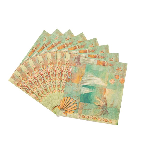 

20pcs Shell Print Disposable Napkin, Multicolor
