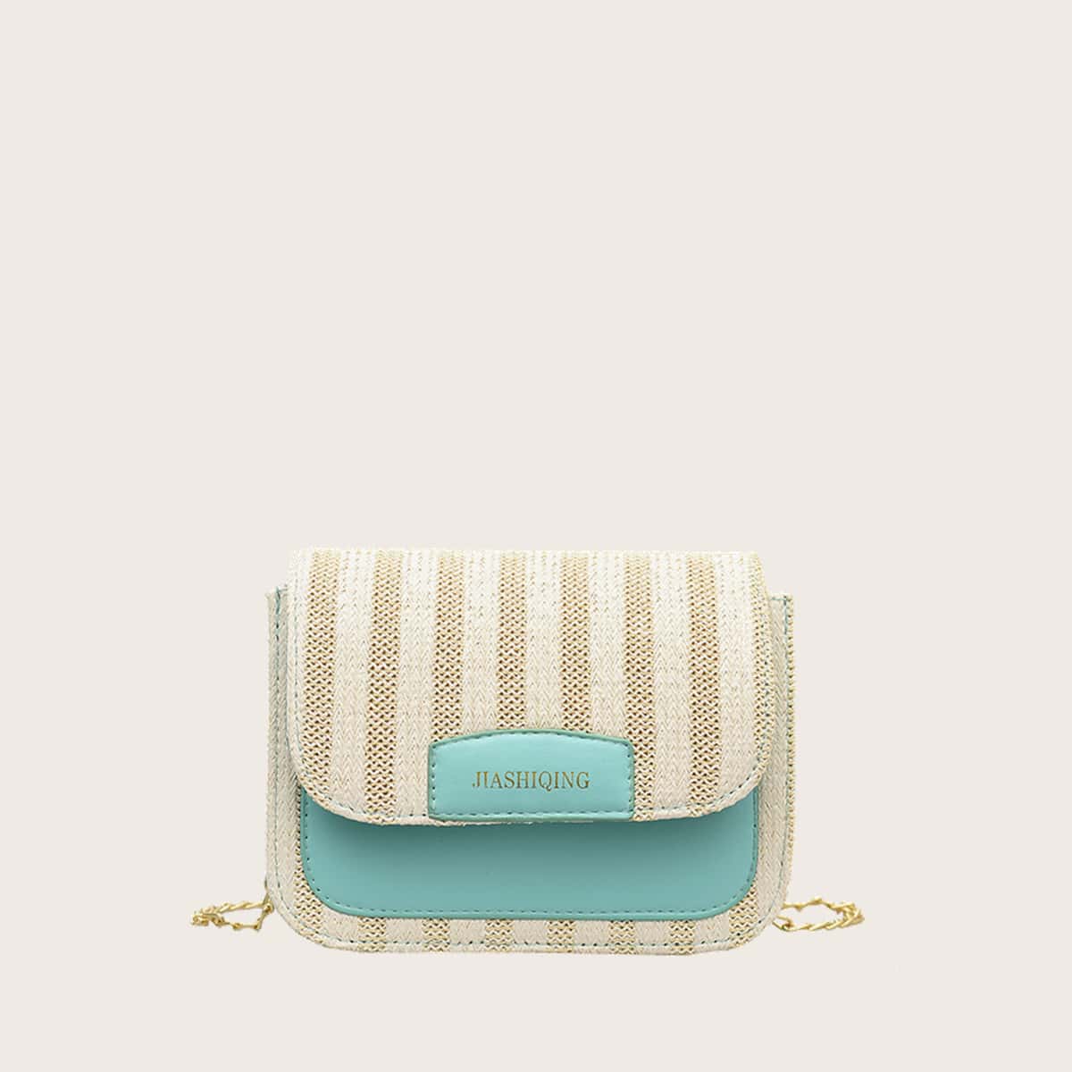 

Striped Straw Crossbody Bag, Multicolor