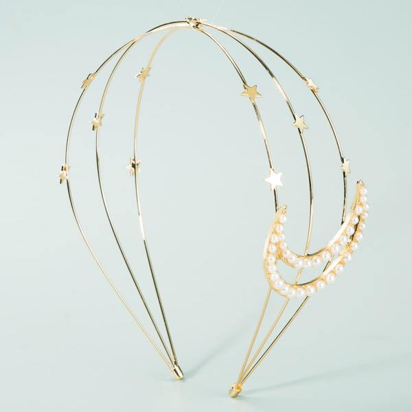 

Moon & Star Decor Headband, Gold