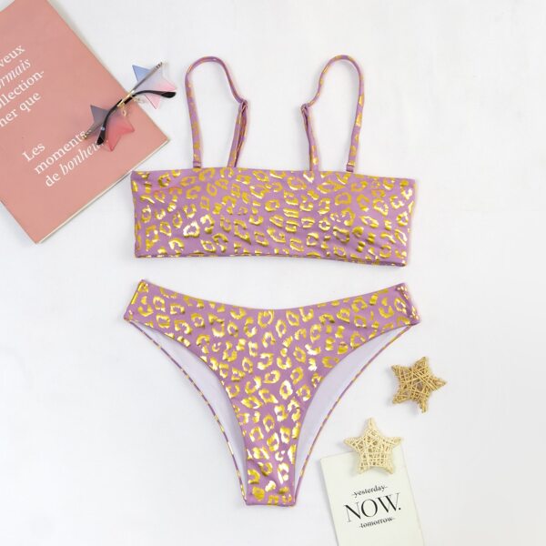 

Leopard Bikini Swimsuit, Lilac purple