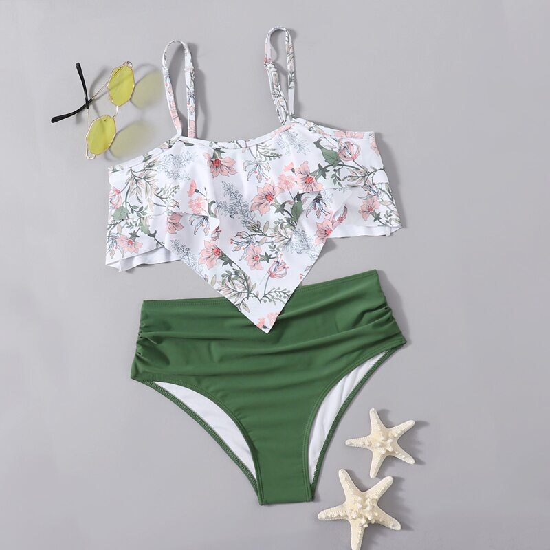 

Floral Print Bikini Swimsuit, Multicolor