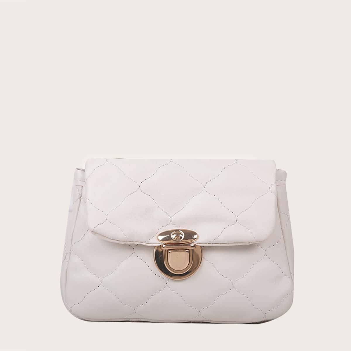 

Quilted Chain Shoulder Bag, White