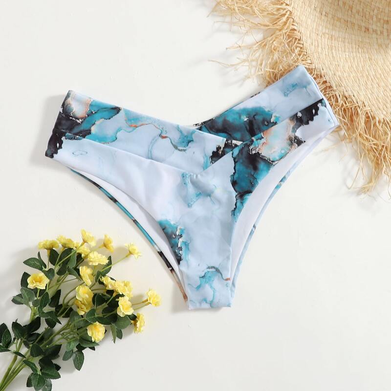 

Marble Print Bikini Bottom, Multicolor