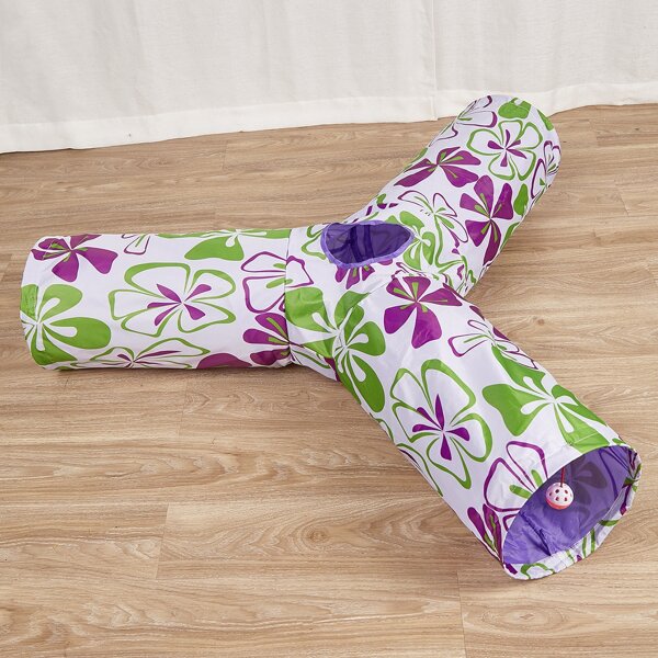 

Flower Print Cat Tunnel, Purple