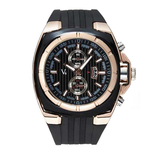 

Men Rubber Strap Date Quartz Watch