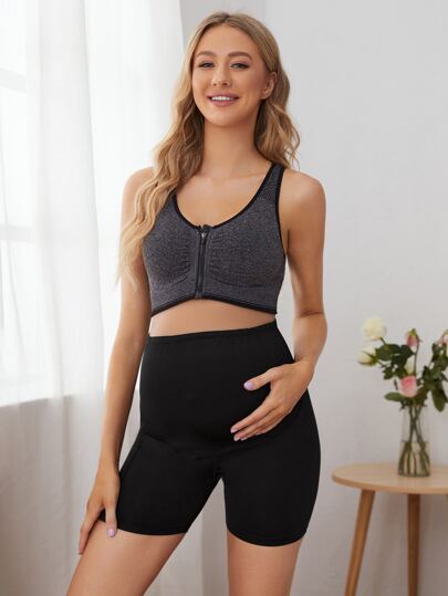 SHEIN Maternity Phone Pocket Side Biker Shorts