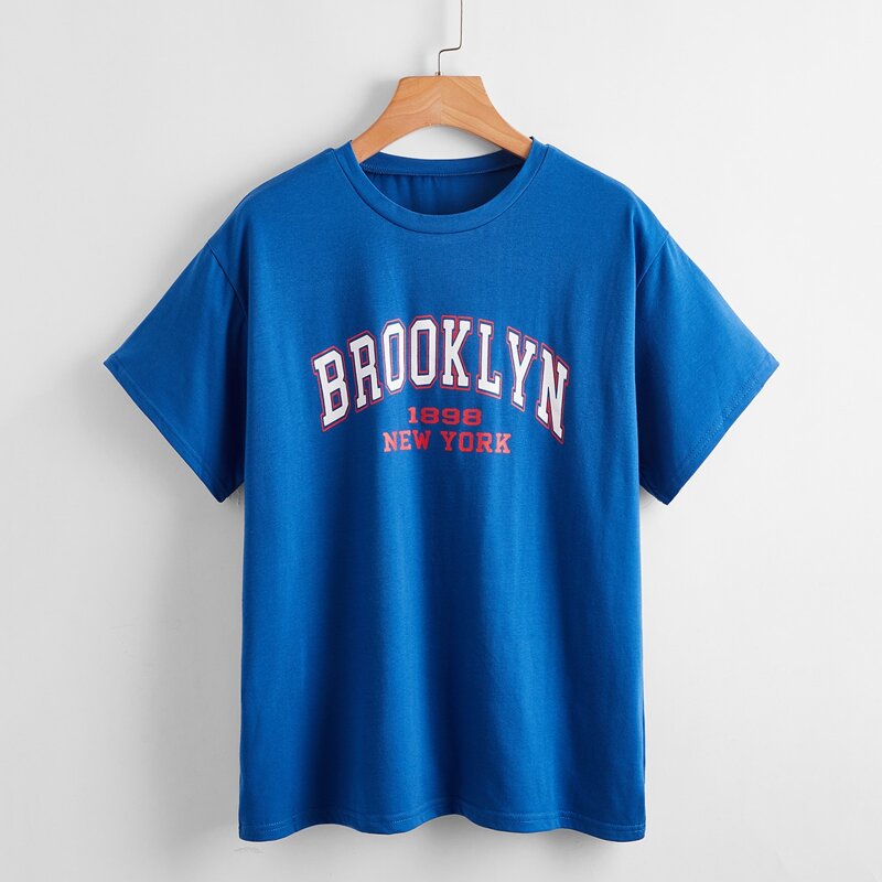 

Letter Drop Shoulder Tee, Royal blue