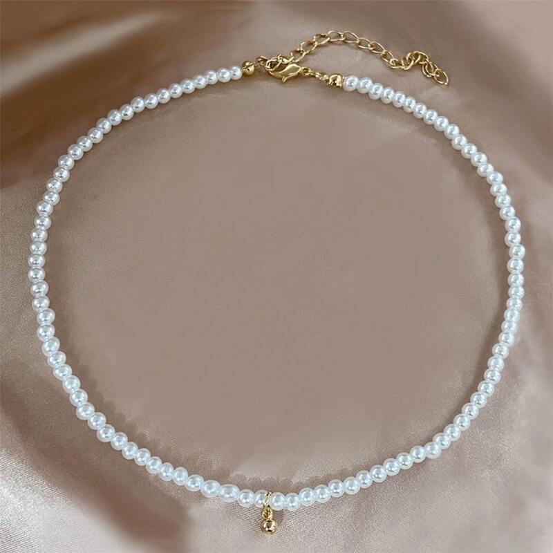 

Faux Pearl Necklace, White