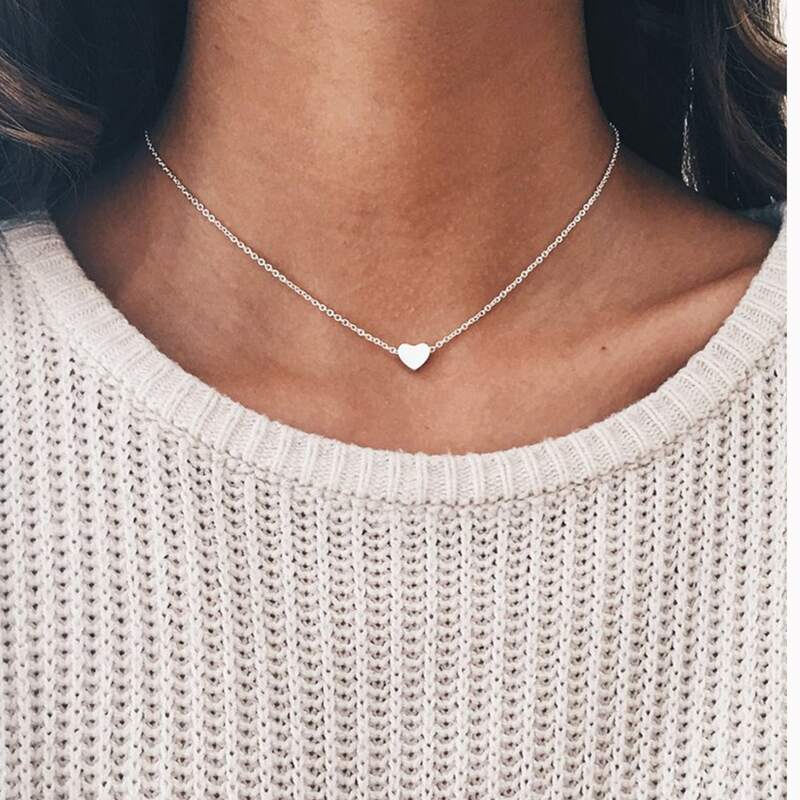 

Heart Pendant Necklace, Silver